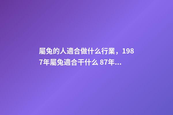 屬兔的人適合做什么行業，1987年屬兔適合干什么 87年屬兔最適合干什么工作的，屬兔的人最適合什么職業-第1張-觀點-玄機派